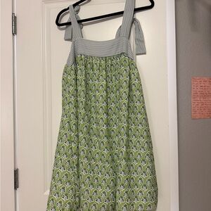 Green and White Mini Dress